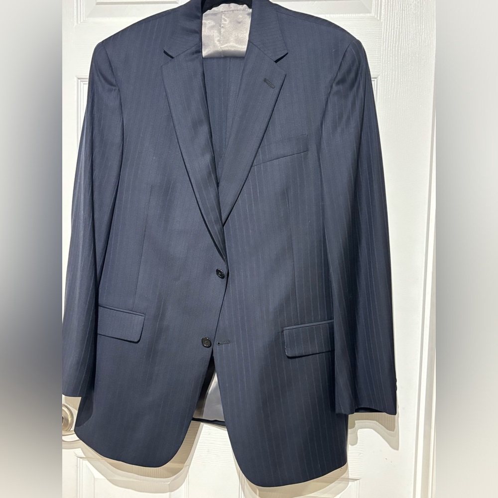 Hart Schaffner Marx  Dark Navy Pinstripe Suit  3-Piece Set